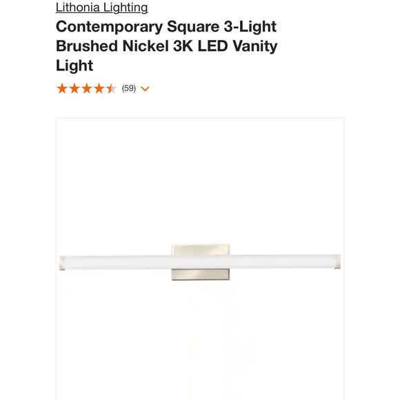 NIB Lithonia Lighting LED Vanity Light-Brushed Nickel - Picture 1 of 8